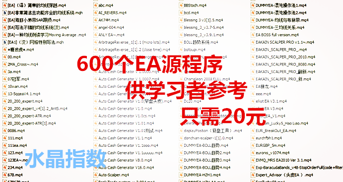 外汇EA编程MT4源码，600个外汇EA 刷单趋势马丁EA出售特价