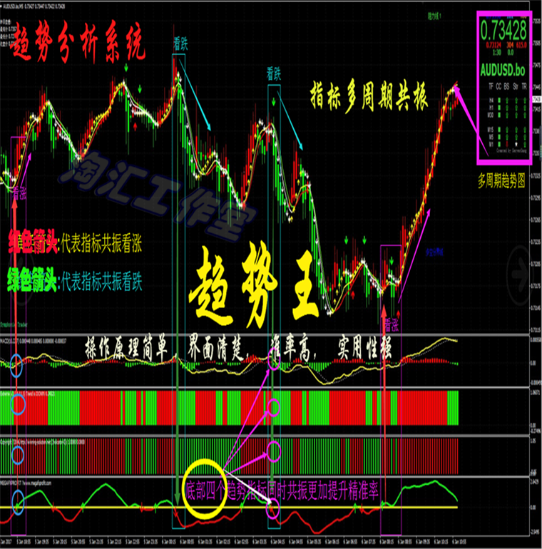趋/势王外汇MT4/二元现货/原油/黄金恒指/标技术/EA分析/系统软件