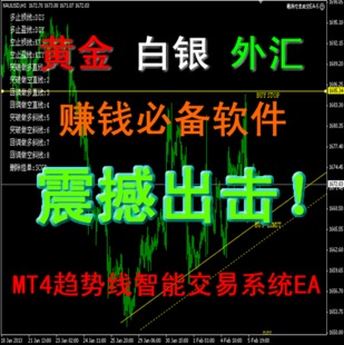 白银黄金赚钱指标 金融服务 新品 MT4画出趋势线自动成交EA