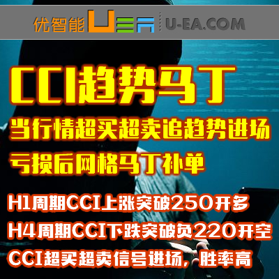 MT4黄金外汇原油自动交易EA/量化程序CCI趋势信号进场网格马丁EA