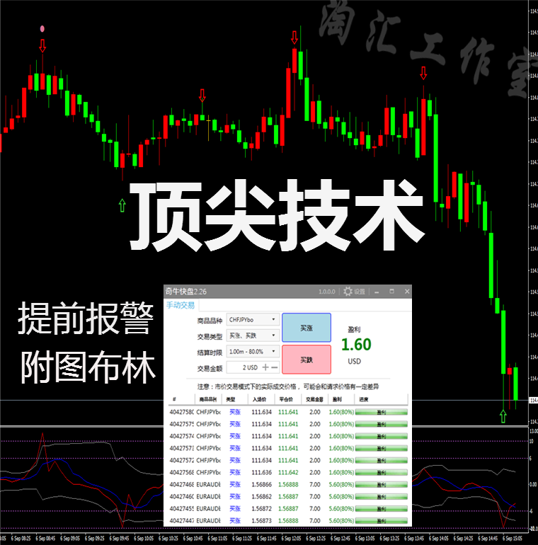 塔尖技术/外汇/黄金原油/二元MT4/喊单指/标EA报警/分析/系统软件
