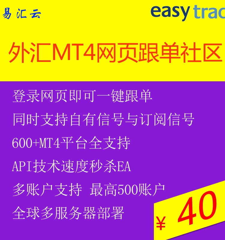 外汇MT4跟单跨平台API网页跟单社区--无需EA