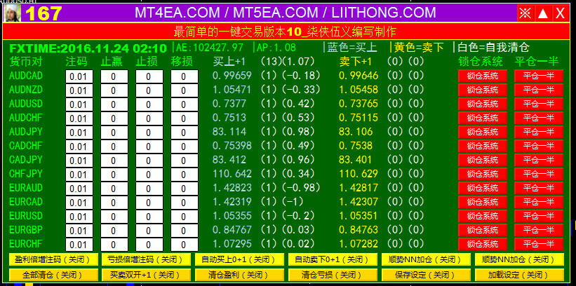 MT4EA最简单的一键交易版本10.0+EA源码+赠品（MQ4）（柒侠伍义）